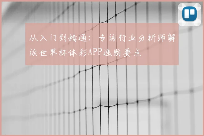 从入门到精通:专访行业分析师解读世界杯体彩APP选购要点